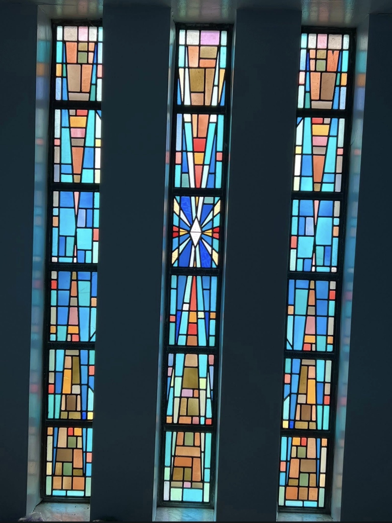 Historic stained-glass window preserved at the Rose Garden Center for the Arts