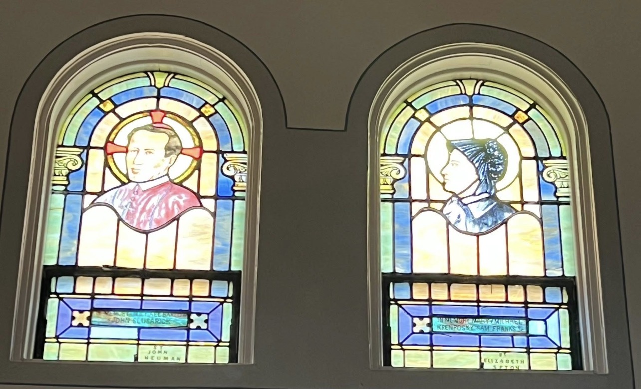 Historic stained-glass window preserved at the Rose Garden Center for the Arts